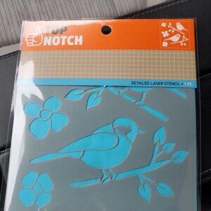 Top Notch Detailed Laser Stencil Bird On A Branch 6 In X 6 In for DIY